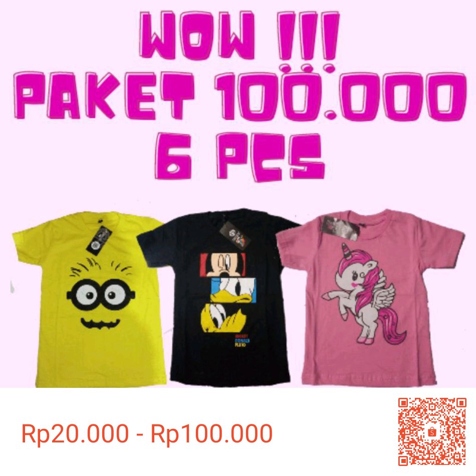 bmeilda's tweet photo. Saya menjual Kaos Anak Murah (PAKET 100K 6 PCS) seharga Rp20.000 - Rp100.000. Dapatkan produk ini hanya di Shopee! https://t.co/Ydulz6AOgj #ShopeeID https://t.co/i0x8s9LM5v