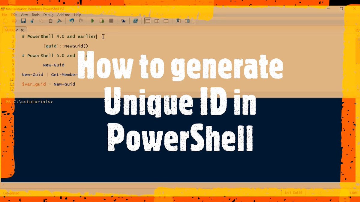 tutorials_cs's tweet image. How to generate GUID in PowerShell

#PowerShell #Windows10 
#CSTutorials