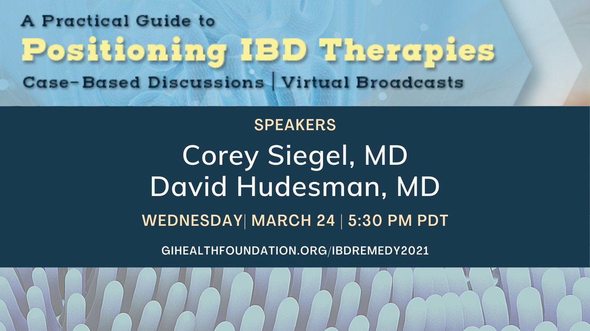 GiHFoundation's tweet photo. Register for our series with IBD ReMEdY for "A Practical Guide to Positioning #IBD Therapies Virtual Broadcast." https://t.co/Pg2PZhVlUl https://t.co/VLXJVBpcgt