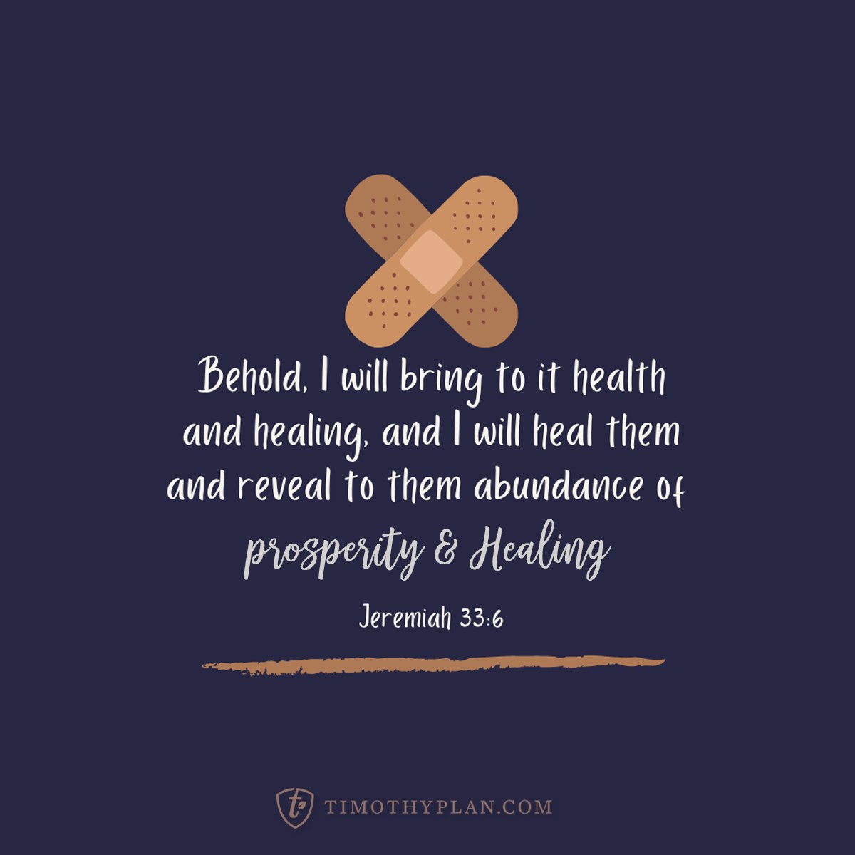 TimothyPlan's tweet photo. "Behold, I will bring to it health and healing, and I will heal them and reveal to them abundance of prosperity and healing." - Jeremiah 33:6 #biblicalinspiration #dailyinspiration #scripture #jeremiah33 #healing #health #abundance #timothyplan https://t.co/knMVeBOxib