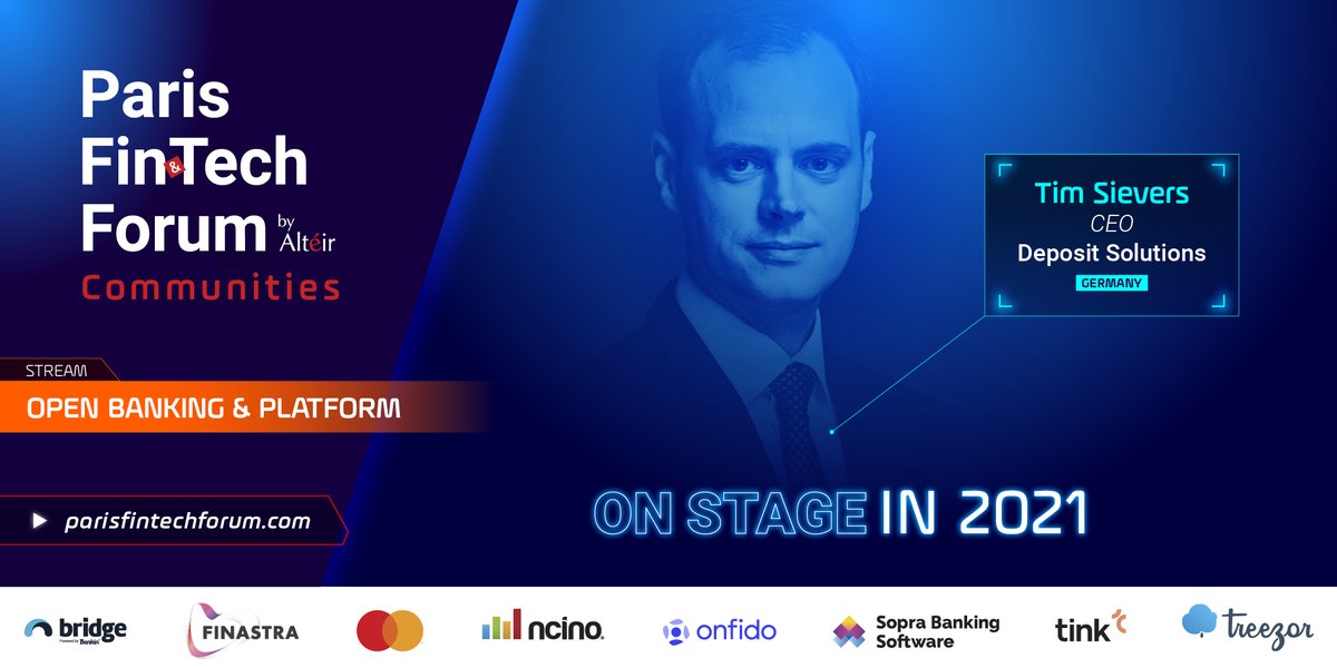 Tim Sievers CEO of Deposit Solutions (<a href="/DepositPioneers/">Deposit Solutions</a>) WILL BE ON STAGE at #PFF21 on March 25th   
To attend the live session Register now ➡️️ parisfintechforum.com/tickets 
cc <a href="/crowdfundinside/">Crowdfund Insider</a> <a href="/AndrewRDix/">Andrew Dix</a> <a href="/FinTechIstanbul/">FinTech Istanbul</a> #fintech #newedition #event #digital