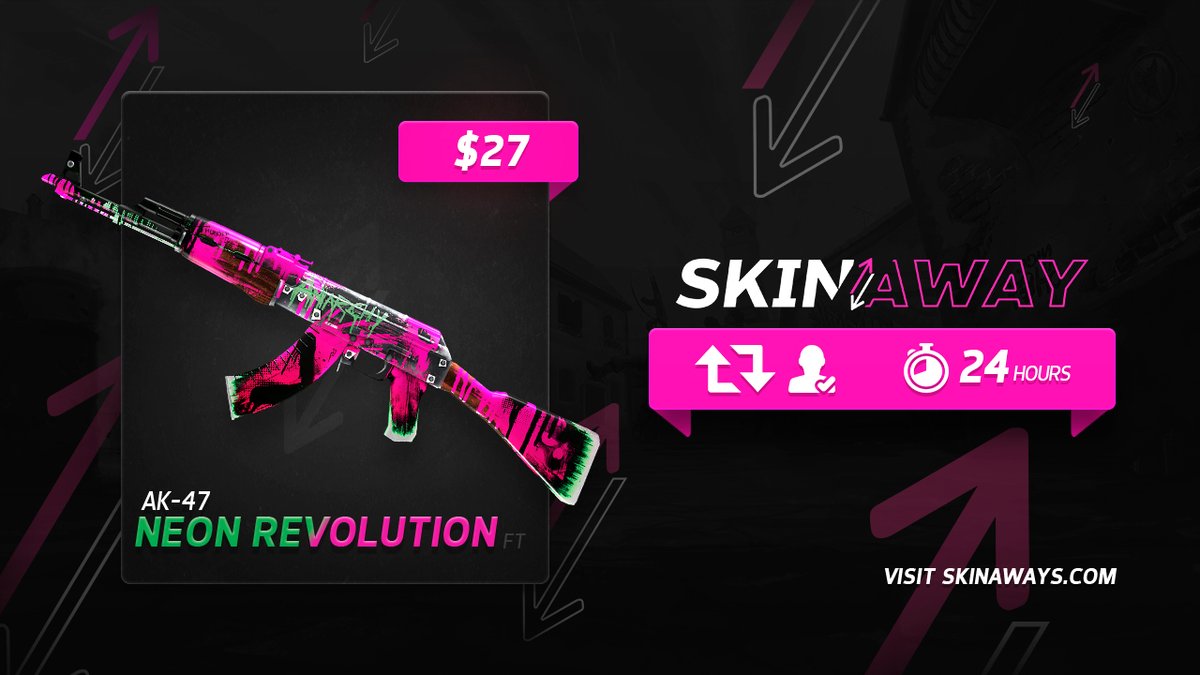 Skinawayscom's tweet photo. $27 GIVEAWAY 🥳

AK-47 Neon Revolution

✅ Follow us &amp; @Bang_Garr 
✅ Retweet
✅ Visit: https://t.co/WdaL6QEDN3
✅ Tag a friend

24-HOURS ❤️ https://t.co/yuq2eQBKs1