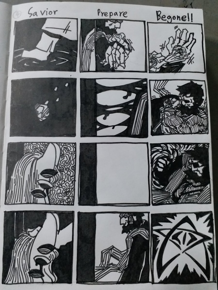 AbysmAmeru's tweet photo. 《Savior》《Prepare》《Begone!!》
#doodles #scrap #squence #fourpage #darkart #dark #creepy #cthulhu #shubeniss #shubniggurath #shubniggurathgroup #originalcharacter #abstractart #blackandwhite #psychohorror #art #クトゥルフ神話 #ホラー #くリピ #4コマ漫画 https://t.co/zGqoDMyKRF