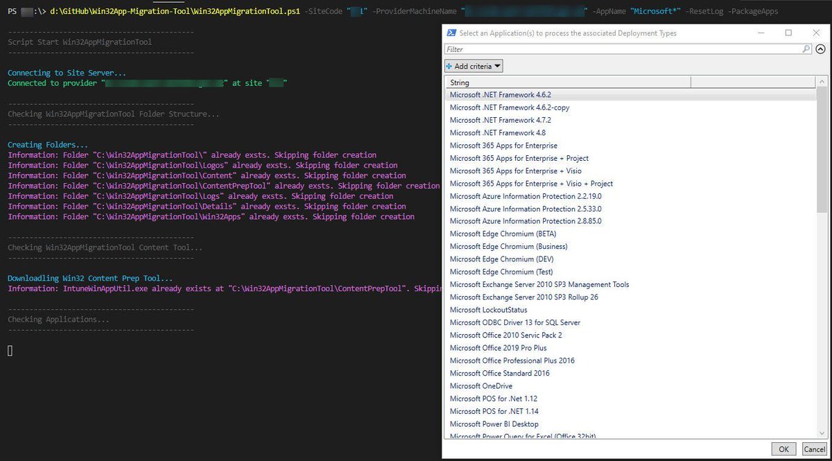 Brinkhoff_C's tweet photo. Great community resource! #Win32App Migration Tool. “It’s designed to inventory #ConfigMgr Applications and Deployment Types, build .#ntunewin files and create Win32Apps in Microsoft Endpoint Manager (#MEM)!” Great work @byteBen. More info ⬇️ https://t.co/sVrqSRSUPj https://t.co/JmDmgbhmLo