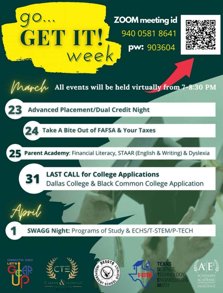 CounselorsDeisd's tweet photo. We're excited to celebrate #gogetitweek with #desotocounselors!! Don't miss this opportunity!! 

#morethanschedules #ccmr #cte #collegebound https://t.co/aaT7KAx1MG