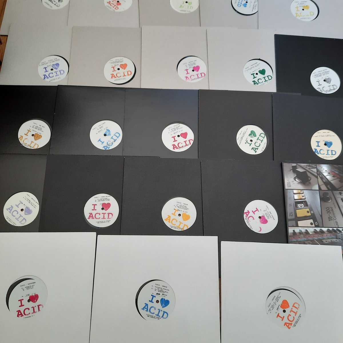 ConSequence303's tweet photo. I Love Acid, every vinyl release https://t.co/AbaH8bokLS