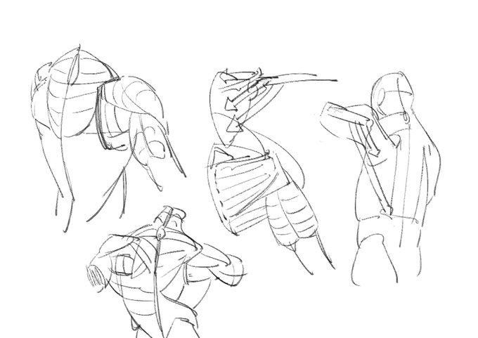 モルフォの模写。だんだん思い出してきました。そういえば回内と回外とか完全に忘れてました… 