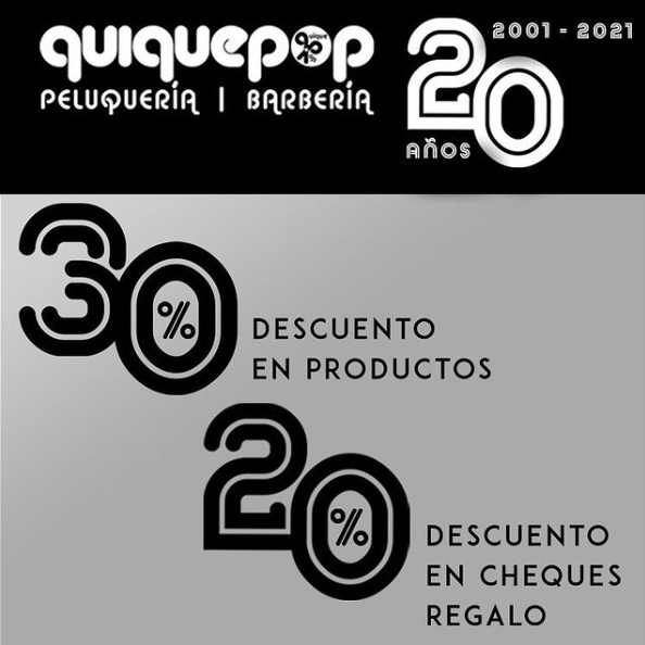 peluquiquepop's tweet photo. quiquepop cumple 20 años.
Ven a celebrarlo con nosotros, del 22 al 27 de marzo.
Grandes descuentos y regalos en tus compras.
TE ESPERAMOS!
#quiquepop #peluqueria #barberia #alicante #aniversario #20aniversario #celebracion #peluqueriamasculina #regalos #descuentos #quiquepop20 https://t.co/BVPNZFyi2s