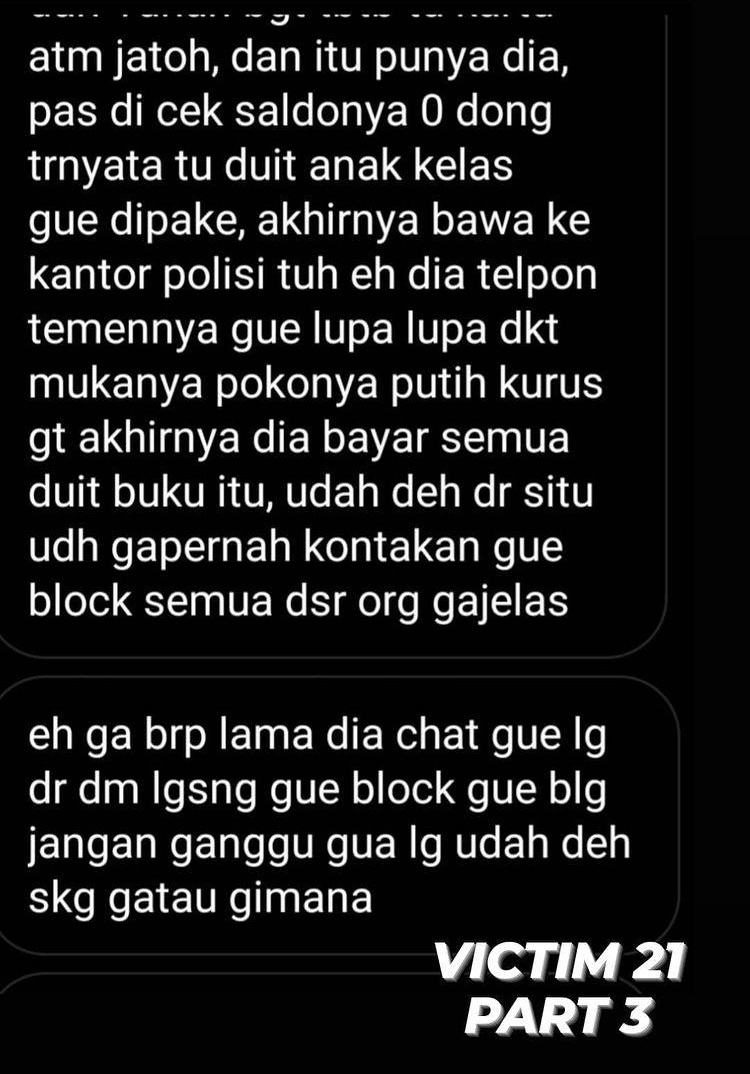update terbaru dari ig @/noelard_ 

korban terus bertambah dan sekarang total udah ada 23 korban🙏