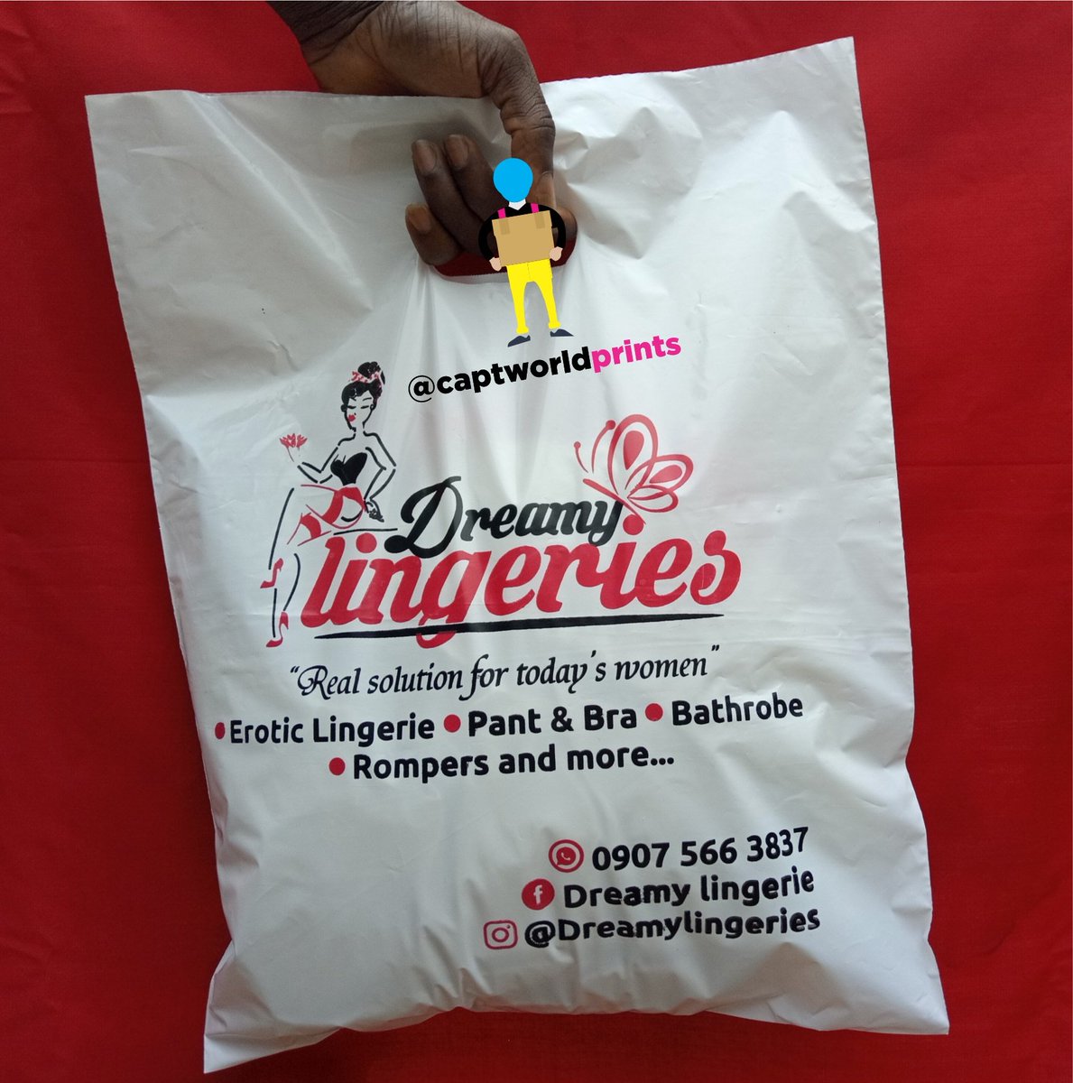 CaptworldPrints's tweet photo. We produce lovely Nylons and Mailer Bags 💕 
#nylonbags #AdekunleGold Don Jazzy #mailerbags https://t.co/HkmNbjUXwz