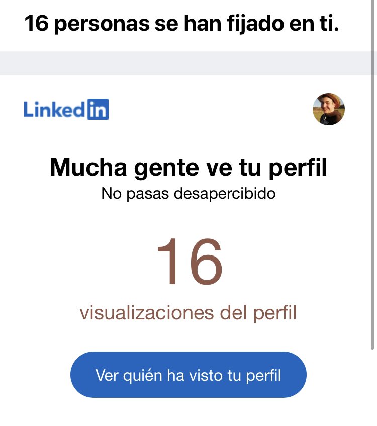 rogerrubio21's tweet photo. El “no pasas desapercibido” del Linkedin em puja l’autoestima. #Tinderin https://t.co/oYy18WRCYU