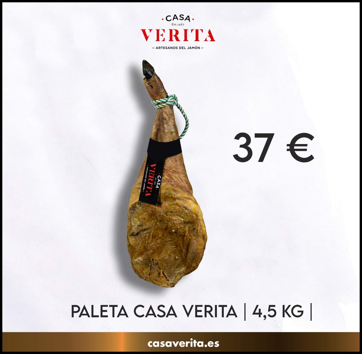 Debido a la buena acogida que tuvo nuestra oferta de febrero, ¡volvemos a lanzarla para finalizar marzo! ¡𝐏𝐚𝐥𝐞𝐭𝐚 𝐂𝐚𝐬𝐚 𝐕𝐞𝐫𝐢𝐭𝐚 𝐝𝐞 𝟒,𝟓 𝐊𝐆 𝐩𝐨𝐫 𝟑𝟕€!  ¿Vas a dejar pasar esta oportunidad? 😉
👉bit.ly/ofertamarzover…
#CasaVerita #jamondebellota #comprarjamon