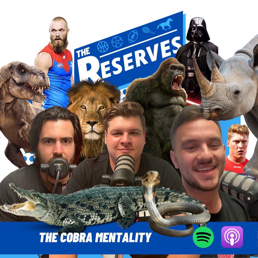 ReservesThe's tweet image. How about a Monday night release to get rid of those post weekend blues? Tune in to another hectic episode now ! 

- Cobras 
- NBA Trade Deadline 
- Weekend of Footy 

🎧 Spotify spoti.fi/393230F