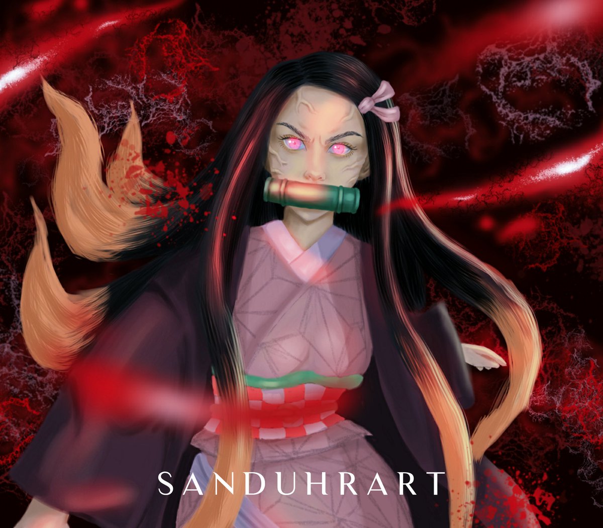 SanduhrArt's tweet photo. [Rts and fleets are appreciated!]
Nezuko Fan Art. I will post a painting process of this tomorrow! Stay tuned guys!

#nezuko #Demonslayer #digitalart https://t.co/5ZsBIMCv8z