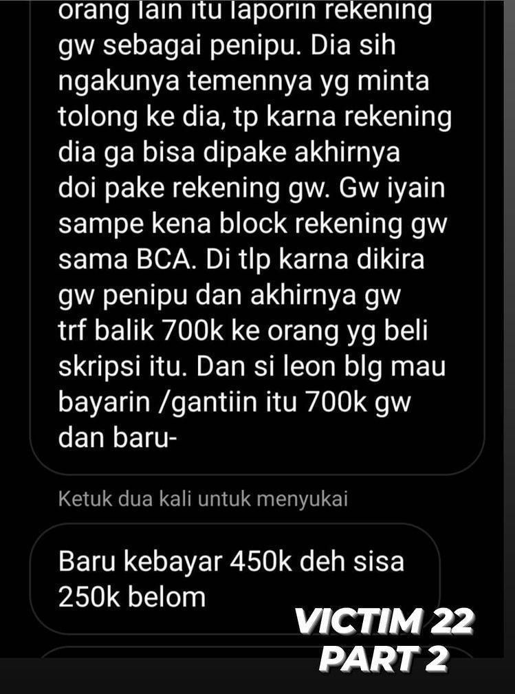 keterlaluan sih ini sampe rekening orang dipake untuk nipu