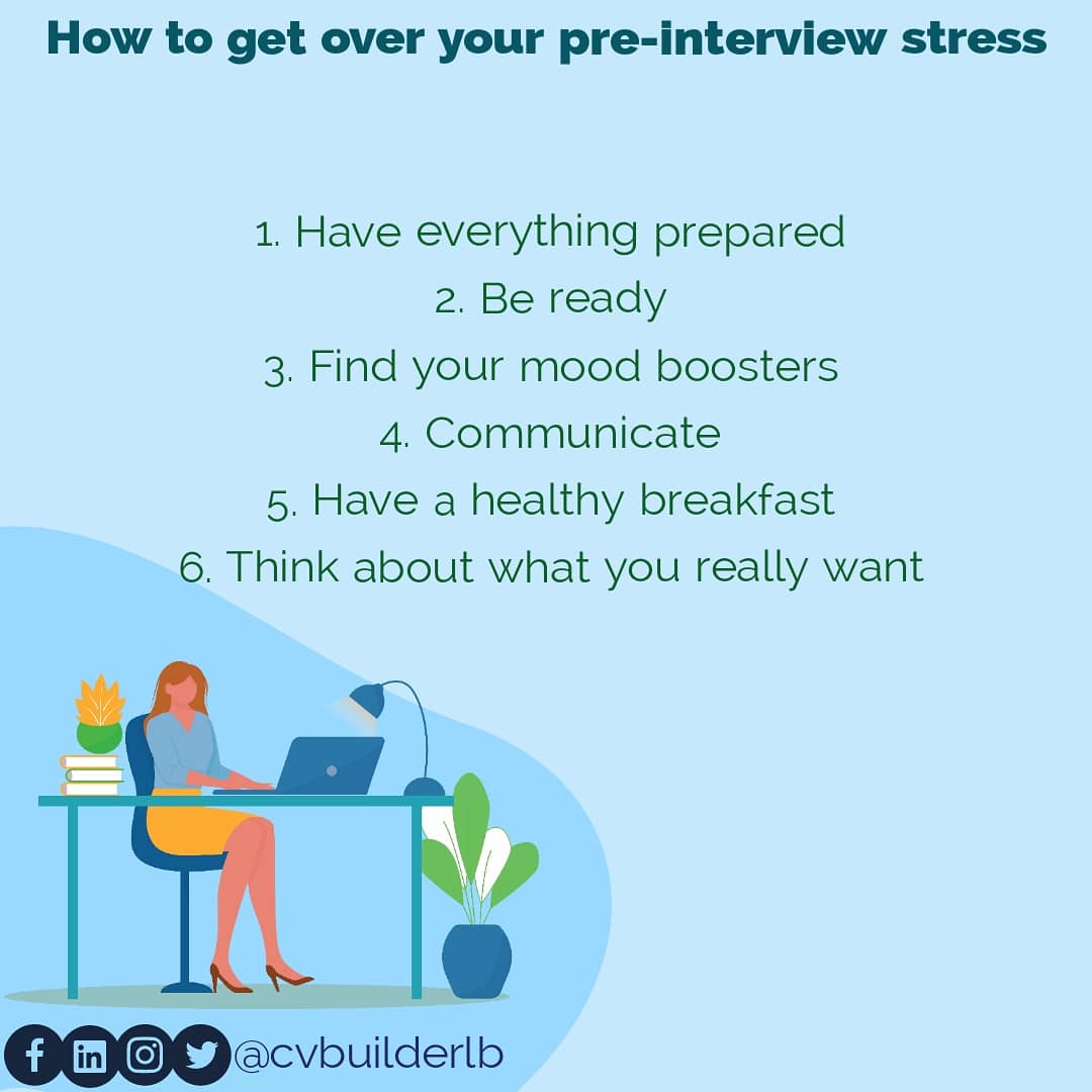cvbuilderLb's tweet photo. Are you applying to job currently? 
It must be stressful to go through several interviews!

So, How to get over your Pre-Interview stress? 
Check out full details in our blog post through this link
https://t.co/lQCIXxnTxD https://t.co/8INEnxUTUD