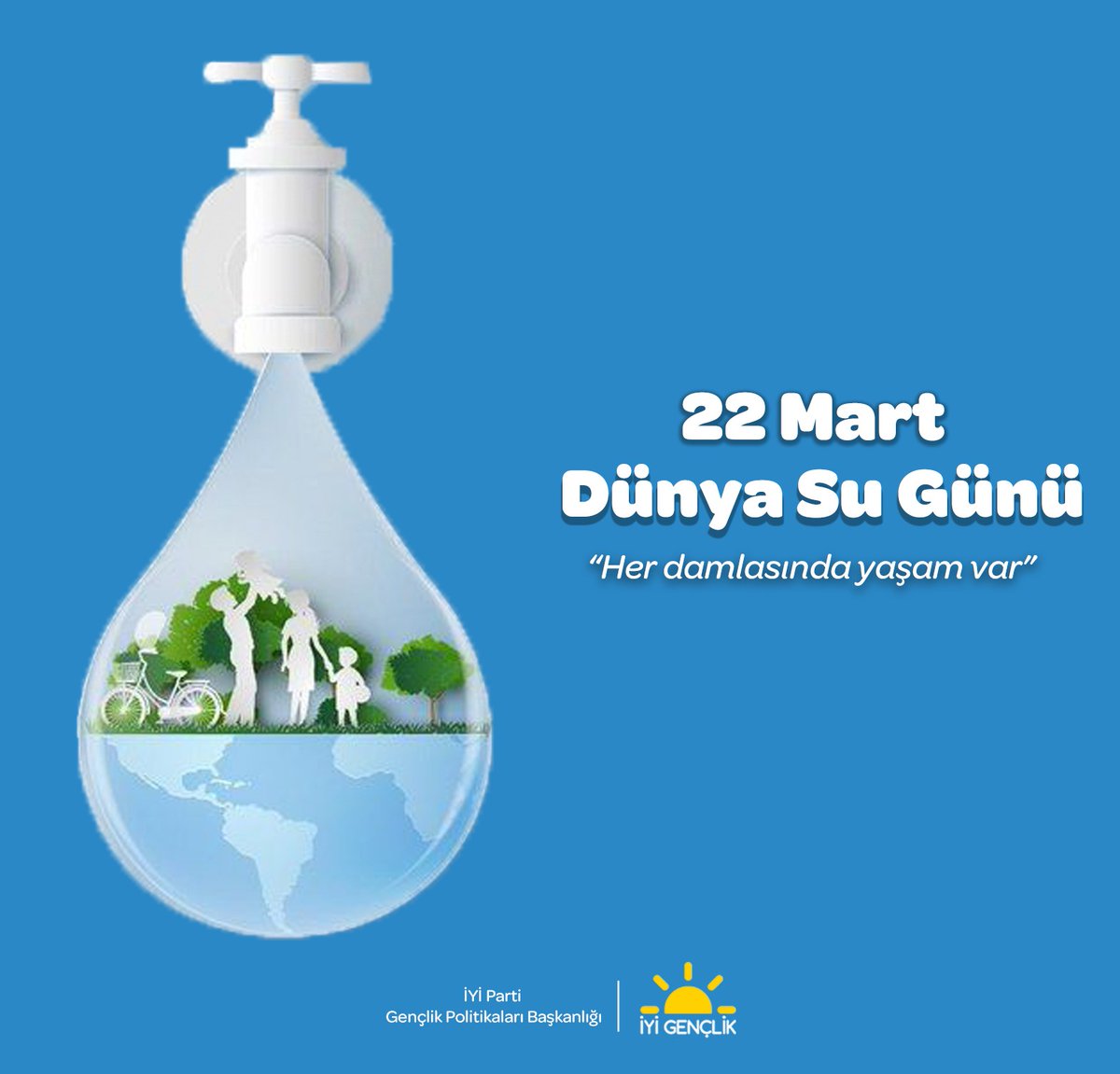 Su, hayatın kaynağıdır. Gelecekte su kıtlığı yaşamamak için bugün su kaynaklarımızı korumamız, aşırı tüketimin önüne geçmemiz gerekiyor. Suyuna sahip çık Türkiye! #22MartDünyaSuGünü #SuBiterseHerkesSusar