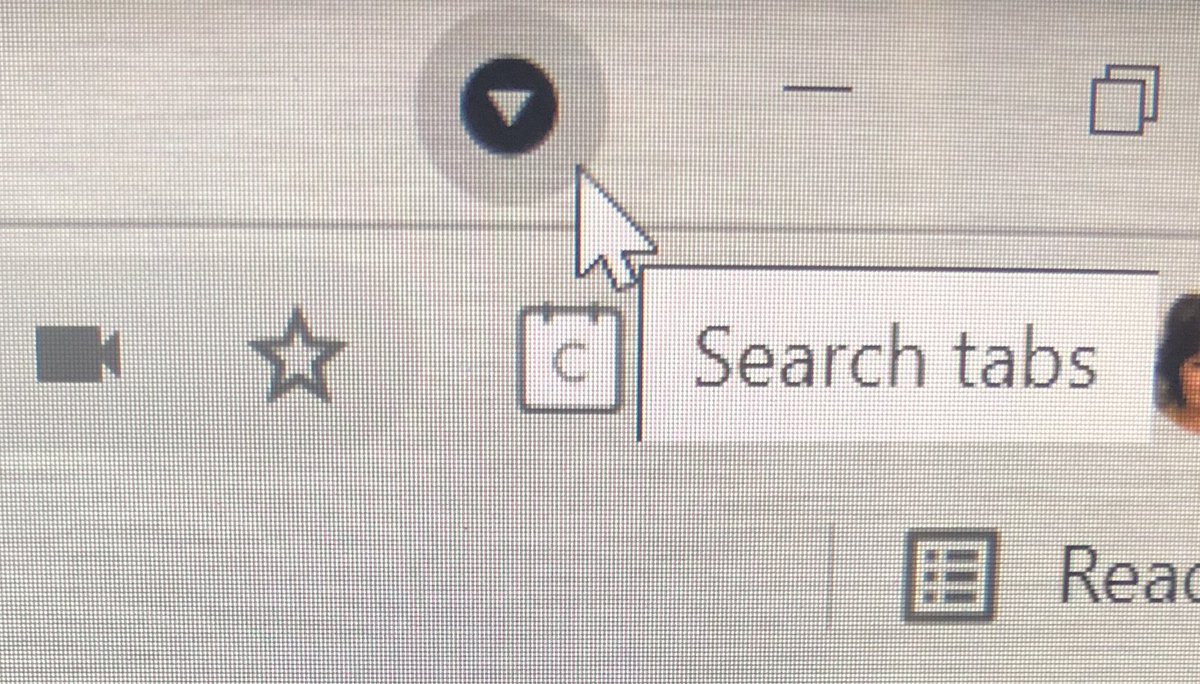 katie_enneking's tweet photo. Well, hello there Chrome Tab Search! Those of you that like to have multiple tabs open (and maybe even in multiple windows) check out this new feature! Search your tabs by clicking the arrow you see in the top right of Chrome 🤯 #hcesctech https://t.co/qTUdPp79rY