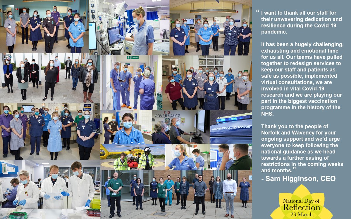 On this National Day of Reflection, we’d like to thank all of our staff for their efforts over the last year and the people of Norfolk and Waveney for your ongoing support.