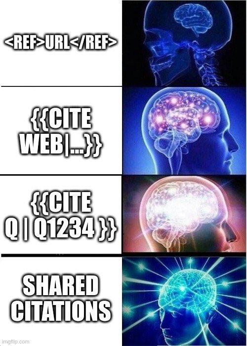 TheYotg's tweet photo. Adding references in Wikimedia projects is a repetitive, free-text, manual task

How can this growing #dataset be turned into a bibliographical #KnowledgeGraph, leveraging lessons learned in #Wikidata?

#SharedCitations #opendata proposal by @Wikicite

https://t.co/vrd8cKjt1E https://t.co/zuWIZQQnqG
