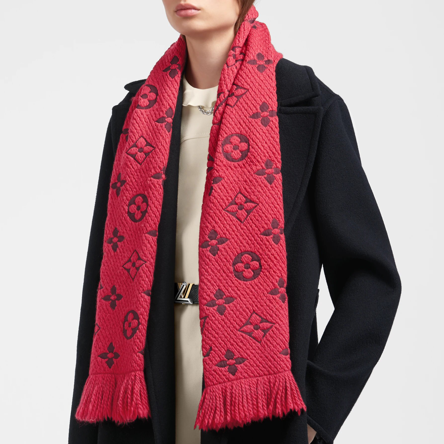 Louis Vuitton Logomania Scarf Ruby