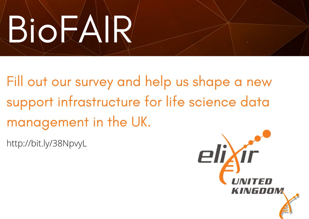 ElixirNodeUk's tweet photo. Please fill in our survey on how #LifeScientists use, store and share data to help inform #BioFAIR, a new initiative for life science #DataManagement and #FAIRData in the UK https://t.co/mWhzD4ZgD3 https://t.co/a5gKzKB6YD