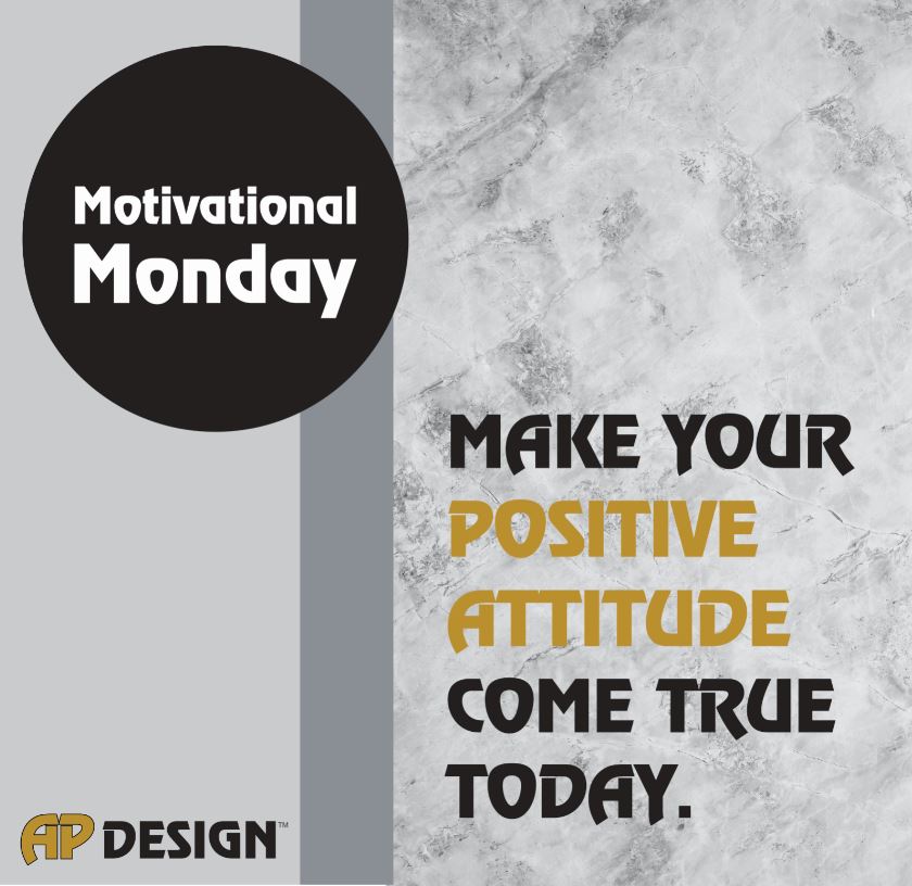 apdesignpro's tweet image. Having a positive attitude can change everything!

#MotivationalMonday #APDesign
