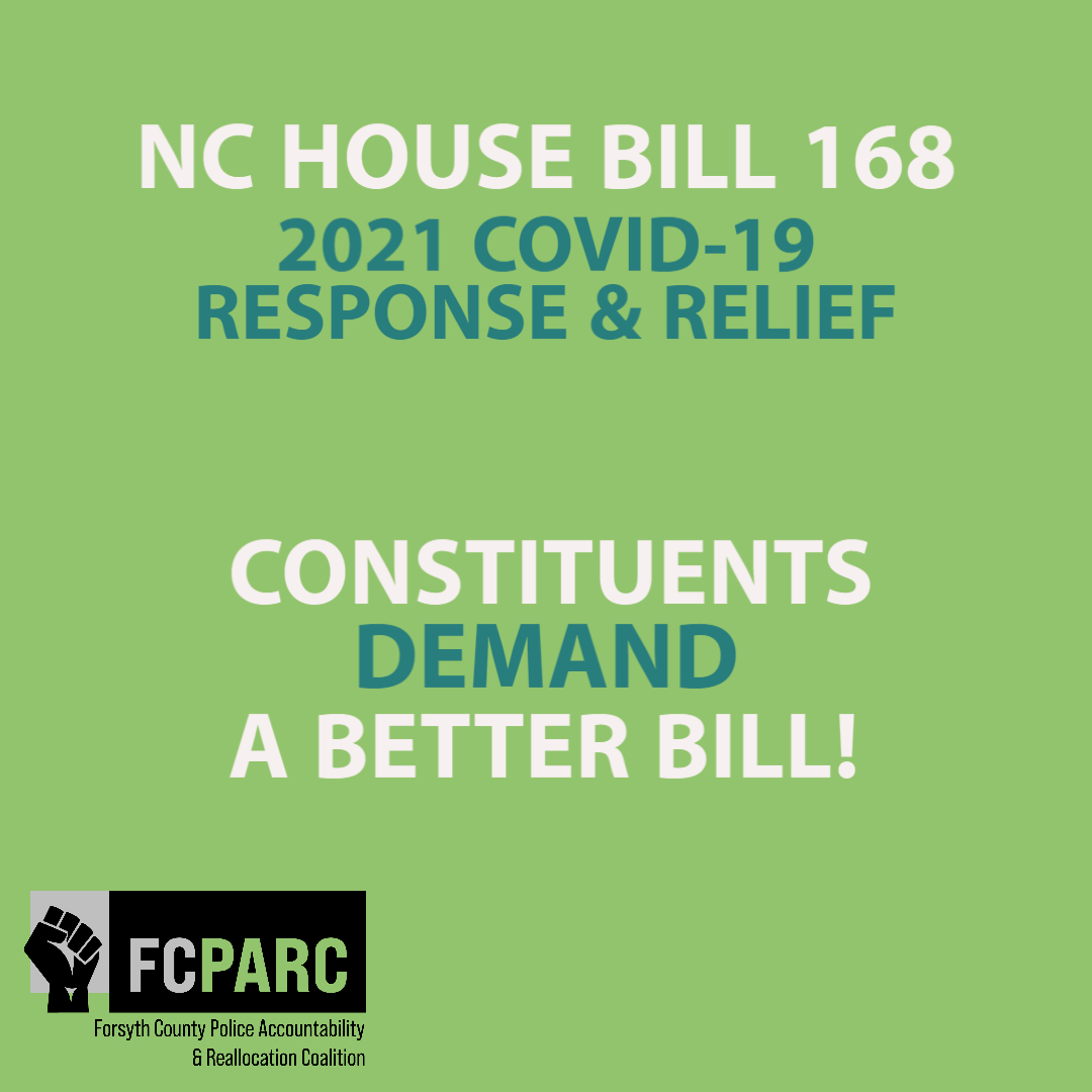 TriadAbolition's tweet photo. Learn about 2021 Covid-19 Response and Relief (NC HB 168), and sign the letter for more accessible relief. (part 1 or 2)
Sign the letter --> https://t.co/P0Pa4NUD6u
#HB168 #NC #NorthCarolina https://t.co/qU3eg9YDPR
