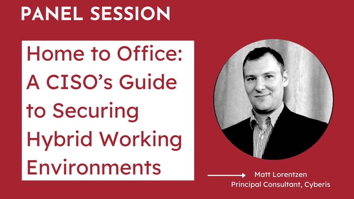 cyberisreply's tweet photo. Don't miss @InfosecurityMag's panel session ‘Home to Office: A #CISO’s Guide to Securing Hybrid Working Environments’ featuring Cyberis' Matt Lorentzen.

Tomorrow the panel will outline a step-by-step plan to secure remote and hybrid workforces in 2021: 
https://t.co/8Nd4sGhRdH https://t.co/hoKabwCOy9