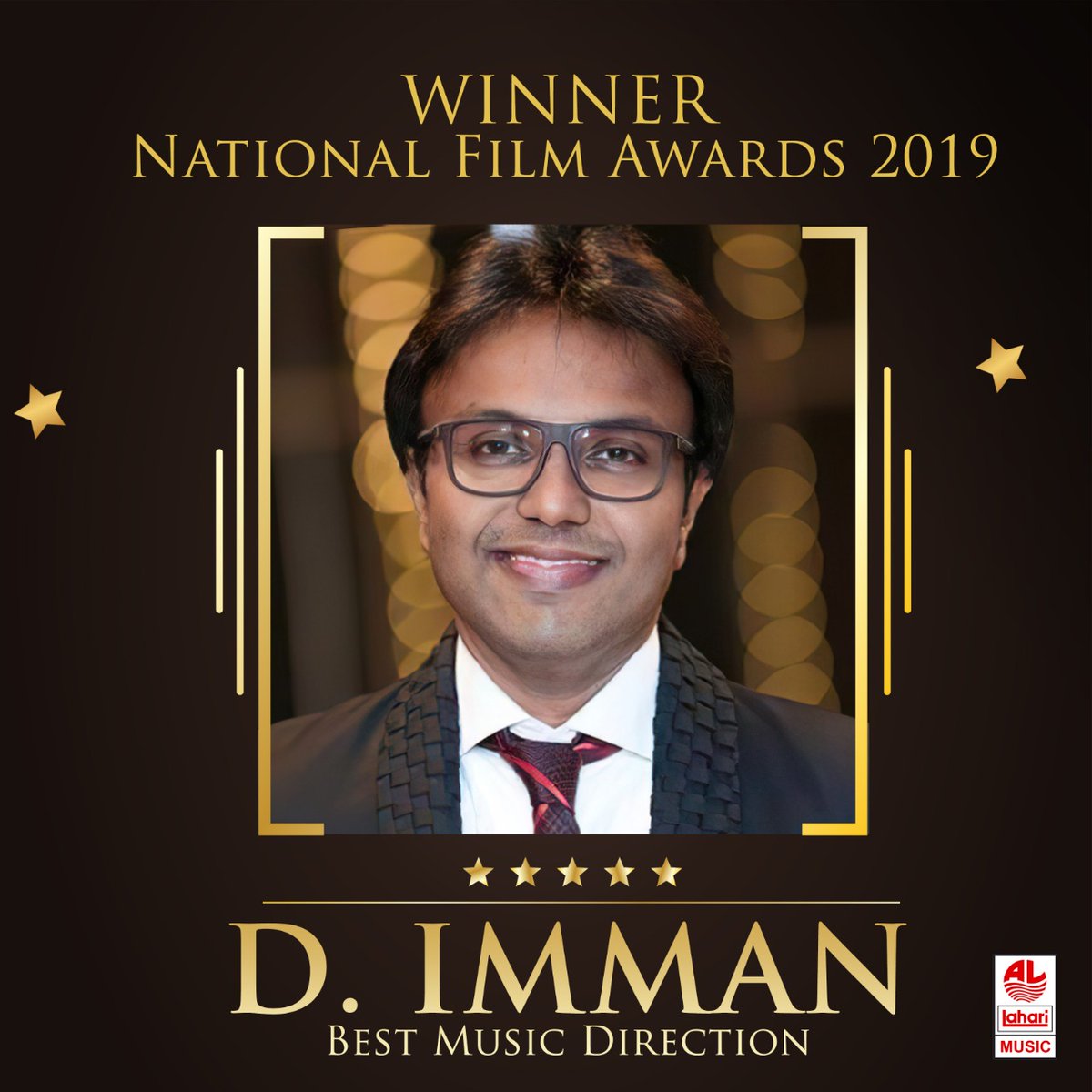 Hearty Congratulations @immancomposer for winning #BestMusicDirector Award in 67th #NationalFilmAwards for the Blockbuster album #Viswasam

Thank you for giving us one the best album of Tamil Cinema.