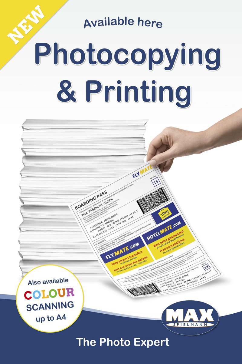 Printing 📎and Photocopying📰 available in most branches! See our store finder for your nearest Click and Collect branch! 

Our friendly colleagues will be happy to help 😊

maxphoto.co.uk/photo-store-lo…