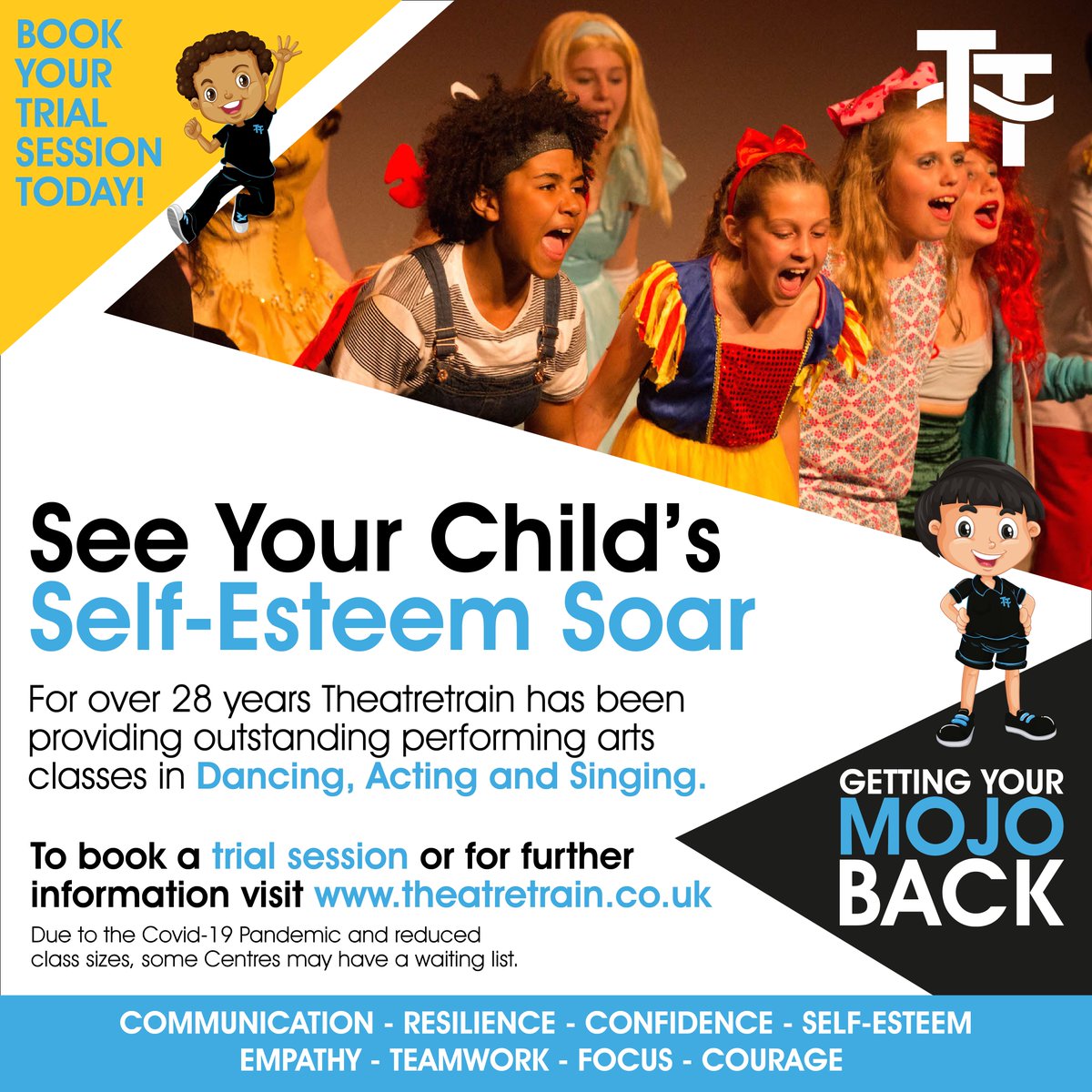 theatretrain's tweet image. We're delighted that we are able to start reopening our performing arts schools, in England, in April. 

Offering unbeaten tuition in dancing, acting &amp;amp; singing.

To register your interest, click here: bit.ly/VisitTheatretr…

#getyourmojoback #theatretrain #activitiesforkids