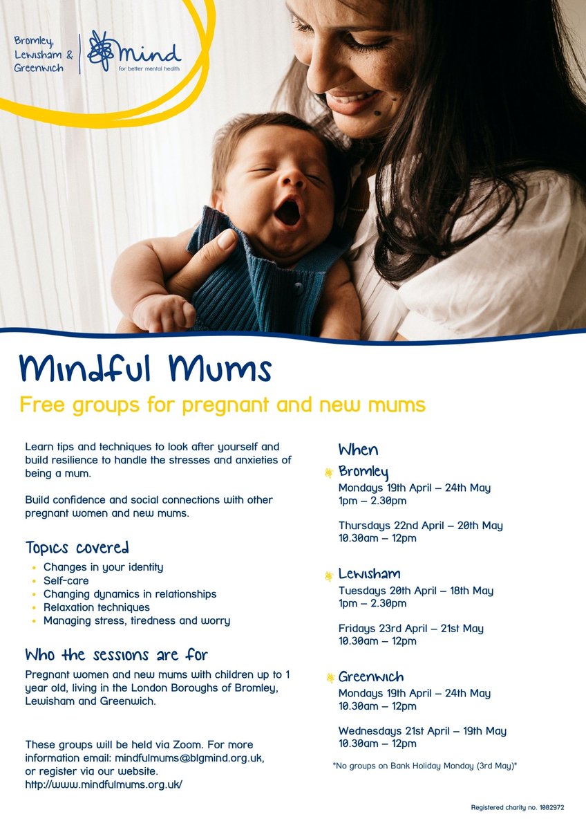 You can be any type of mum you want - but you don't have to be a lonely one. If you're a new or expectant mother in #Bromley, #Lewisham or #Greenwich who could do with some support, Mindful Mums is for you. @BlgMums @GreenwichMSLC @LewishamBirths @NHSBromley_CCG