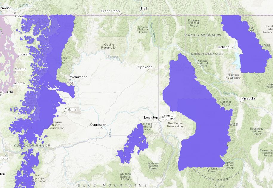 NWSSpokane's tweet photo. A Winter Weather Advisory remains in effect for a good portion of the Cascades, the Blues, The Panhandle and the West Glacier Region. #FirstDaysOfSpring https://t.co/qJjP77HcPe