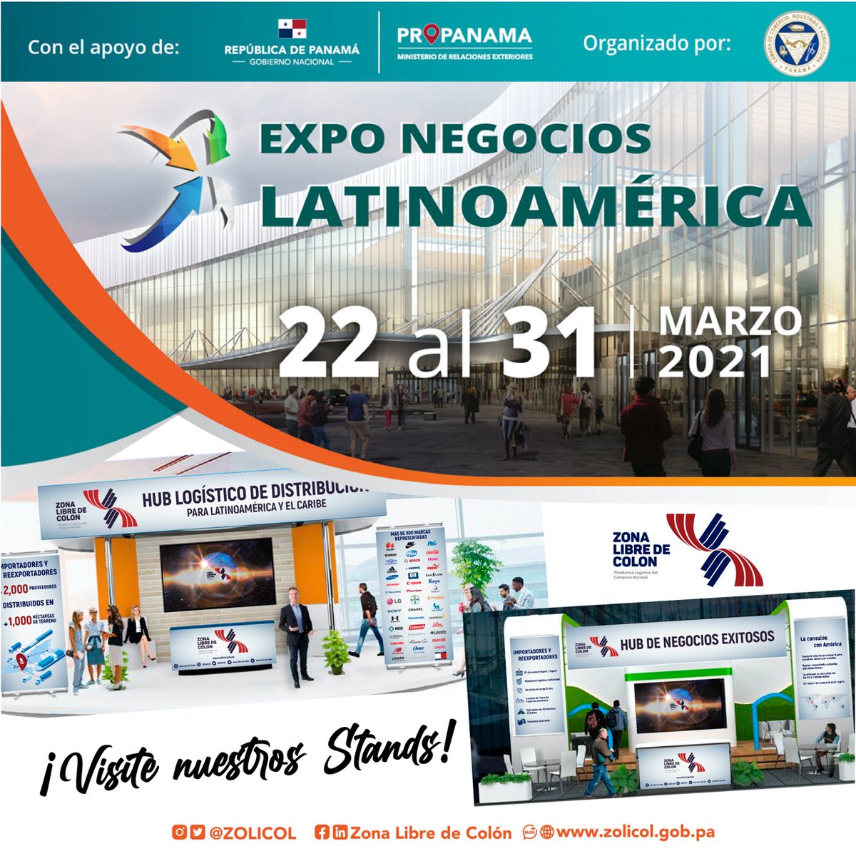 zolicol's tweet photo. 🏁 ¡Visítanos en #ExpoNegociosLatinoamérica! Descargue información de valor: proveedores de productos de consumo masivo o soluciones logísticas de distribución para su negocio.
Nuestros promotores le atenderán online💻.
📝Regístrese aquí: 
https://t.co/op9o7Syo00 https://t.co/ROpN02aln3