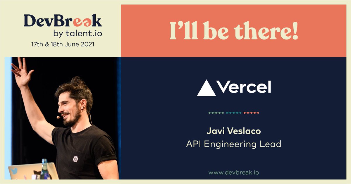 DevBreak21's tweet image. We&apos;re so pleased to announce 4 new fantastic speakers who will be joining us at #DevBreak21: @javivelasco from Vercel, @JessyHanzo from @Airbus, Frédéric Barthelet from Theodo and Sebastien Besnier from Deepgram. Happy Monday everyone! #DevBreak #talentio