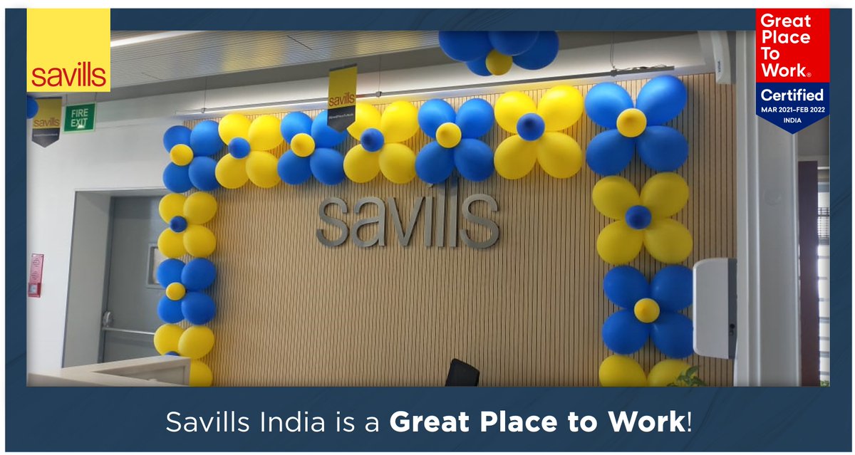 IndiaSavills's tweet photo. Kick-starting the mega celebrations of the Great Place to Work Week at Savills India! This week we celebrate our people and stakeholders who have helped us achieve this crucial milestone. Coming soon are some exciting updates on the celebrations.
#GreatPlacetoWorkSavillsIndia https://t.co/tS3A06aPJf