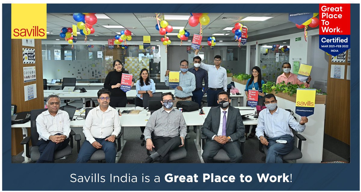 IndiaSavills's tweet photo. Kick-starting the mega celebrations of the Great Place to Work Week at Savills India! This week we celebrate our people and stakeholders who have helped us achieve this crucial milestone. Coming soon are some exciting updates on the celebrations.
#GreatPlacetoWorkSavillsIndia https://t.co/tS3A06aPJf