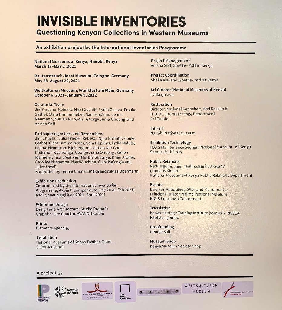 Now showing at the National <a href="/museumsofkenya/">National Museums of Kenya</a>, a subtle exhibition of Kenya's looted heritage objects held in institutions abroad. All 31,302 objects!!!  Congratulations to my fam <a href="/thisisthenest/">The Nest Collective</a> and their partner <a href="/iip_program/">IIP (International Inventories Programme)</a> for raising this awareness. 01/03