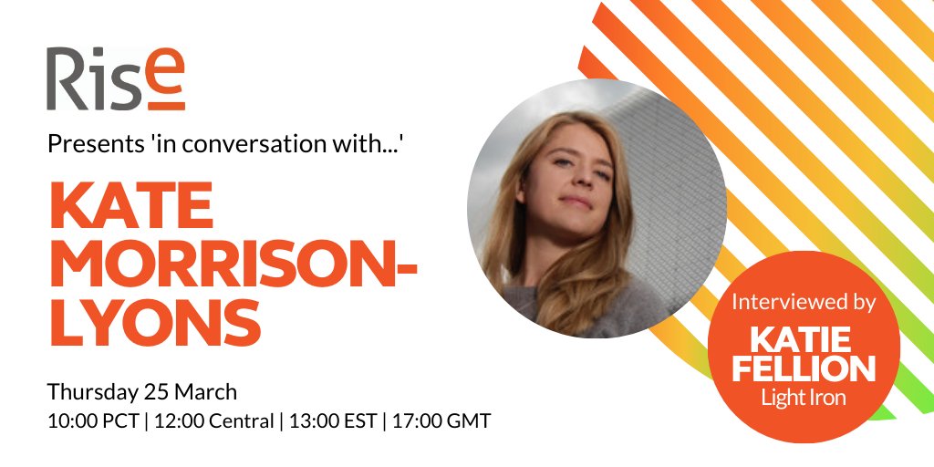Rise_WIB's tweet photo. This week, we've a fabulous #InConvWith session with Kate Morrison-Lyons @netflix, interviewed by N. America Rise board member, Katie Fellion about her awesome career & beyond! Get career inspired & join us on 25th! https://t.co/vPBmOc42Yz https://t.co/rYJIuzwHLc