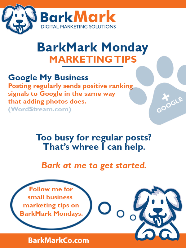 BarkMarkCo's tweet photo. Creating a Google My Business #GMB listing - &amp; posting to it regularly - is often an overlooked part of good SEO.  Overwhelmed?  Bark at me and we'll get started listing your business on google!  #SEO #digitalmarketing #kansascity #kansascitysmallbusiness

https://t.co/I1af1Kwqa2 https://t.co/UYCvG8Fa9k