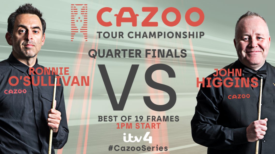 WeAreWST's tweet photo. The #CazooSeries picks up from where it left off...

With Ronnie O'Sullivan and John Higgins clashing in a best of 19! 👌

Watch live on @ITV4 now 😉 https://t.co/KFKd2bsq5D