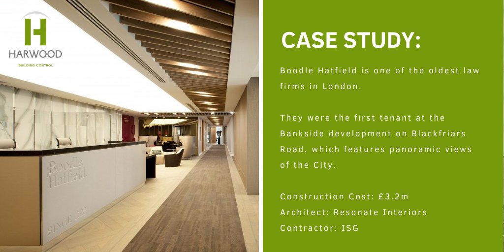 HarwoodBC's tweet photo. We carried out the #buildingcontrol for the stylish Boodle Hatfield offices at the new Bankside development on Blackfriars Road. Click through to read the case study and see more images of this stylish development.
https://t.co/1mWeW0VsP8
#construction #londondevelopments https://t.co/DzItED0JUM