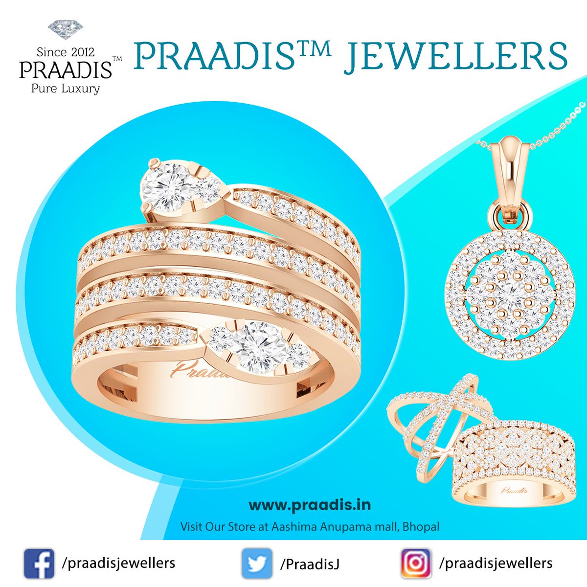 PraadisJ's tweet photo. Don't Waste Your Chance. Come and Shop with Us! For the beautiful #Diamond and #Gold, #Jewellery collection. Visit our #PraadisJewellers store at Aashima Anupama Mall. Praadis jewellers Bhopal has been a symbol of trust since 2012.  https://t.co/XK4AbZnWuD

#jewelry #fashion https://t.co/qSrOq9c5TE