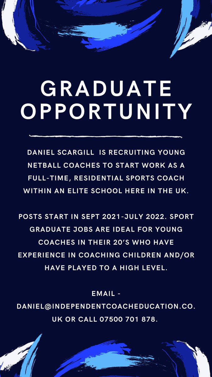 Opportunity for any upcoming Sport Grads 🎓 find out more with all details below including contact information 😎 #graduateopportunity