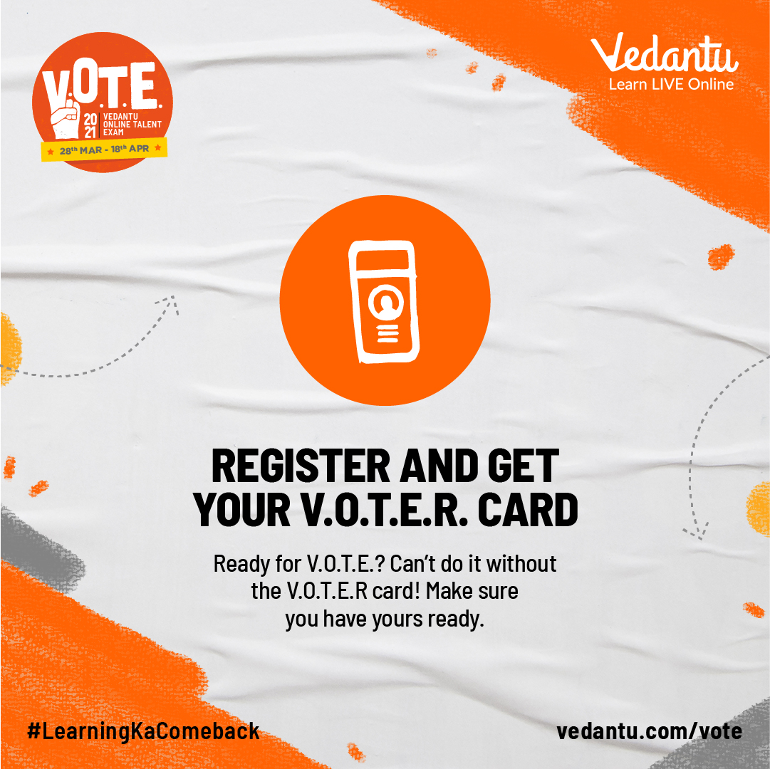 vedantu_learn's tweet photo. In just 3 easy steps ☑️, get ready to slay this academic year with Vedantu Online Talent Exam (V.O.T.E.) 📚🎒📓
Hurry and register now at https://t.co/kYvct2j8Hq.
#LearningkaComeback #comeback #vote #students #kids #onlinelearning #vedantu https://t.co/nK7WjRAZip