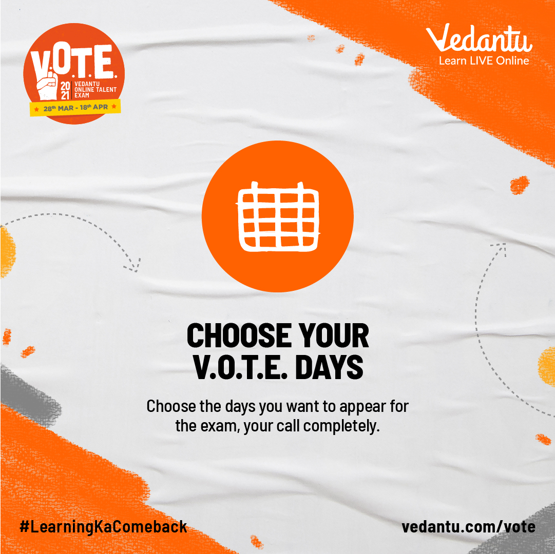 vedantu_learn's tweet photo. In just 3 easy steps ☑️, get ready to slay this academic year with Vedantu Online Talent Exam (V.O.T.E.) 📚🎒📓
Hurry and register now at https://t.co/kYvct2j8Hq.
#LearningkaComeback #comeback #vote #students #kids #onlinelearning #vedantu https://t.co/nK7WjRAZip