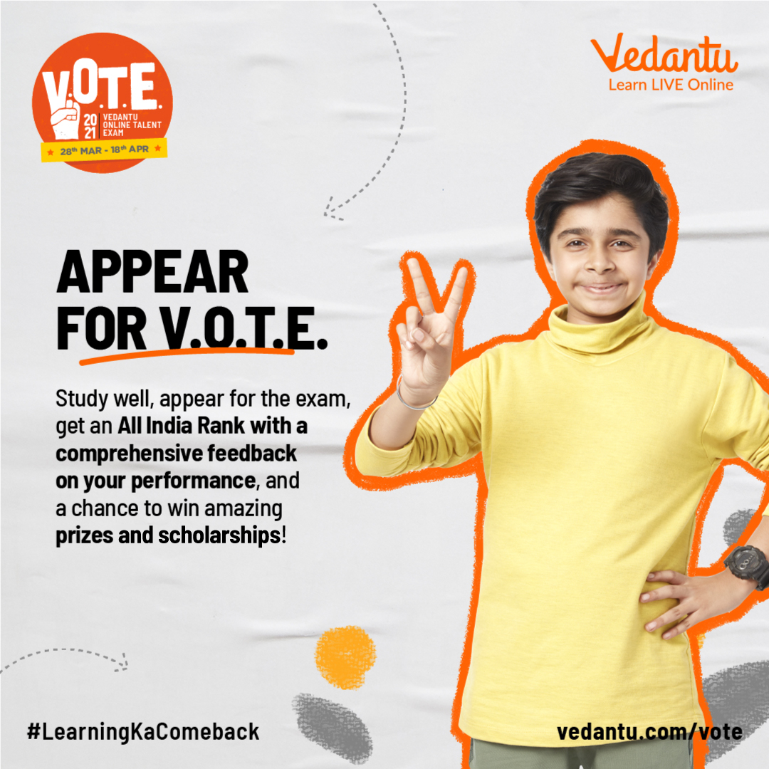 vedantu_learn's tweet photo. In just 3 easy steps ☑️, get ready to slay this academic year with Vedantu Online Talent Exam (V.O.T.E.) 📚🎒📓
Hurry and register now at https://t.co/kYvct2j8Hq.
#LearningkaComeback #comeback #vote #students #kids #onlinelearning #vedantu https://t.co/nK7WjRAZip