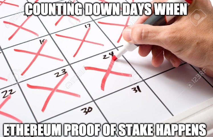 multisHQ's tweet photo. Counting down THE DAYS until Etherem Proof of Stake becomes a reality π₯³ But, we have heard that it might be happening sooner than we imagined πhttps://t.co/B6ZNK5m6WB #MultisMondayMeme https://t.co/imAQQ4HzGp