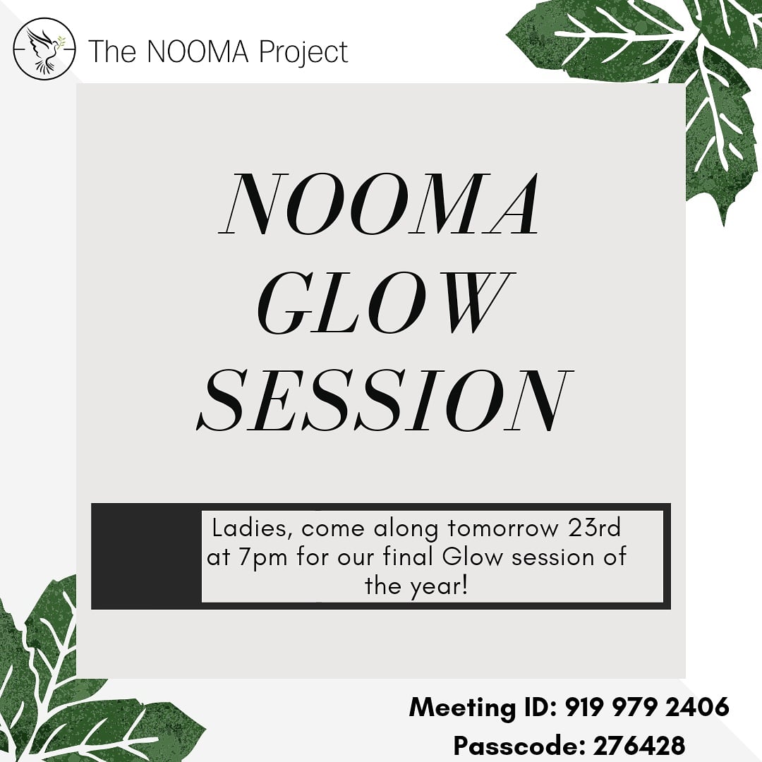 NoomaProject's tweet photo. Ladies! Come along to our final Glow Fellowship. Look forward to hopefully seeing many of you tomorrow at 7pm!😁 https://t.co/VREnd8EsOu